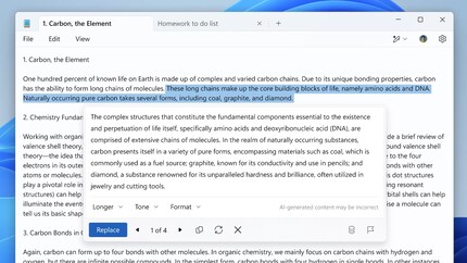 Un assistant de texte sera bientôt disponible dans le Bloc-notes.