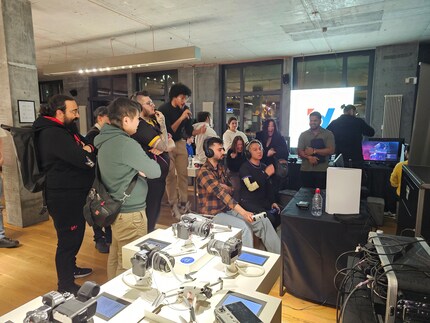 ...as well as directly behind the playing stations.