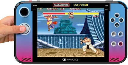 The Gamestation Retro Go specifically includes games from Bandai Namco and Capcom.