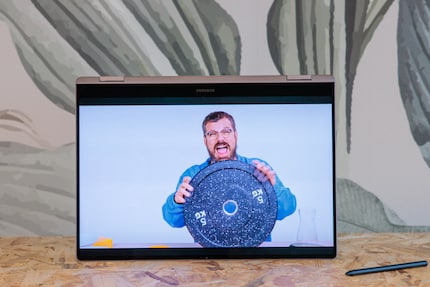 You barely need any space to watch videos on the Galaxy Book5 Pro 360.