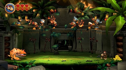 Die Bosskämpfe finden in einer klassischen Arena statt. Um die Tiki Taks am Ende verkloppen zu können, musst du über mehrere Phasen hinweg dein Geschick beweisen.