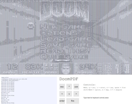 L'écran de démarrage du PDF de Doom.