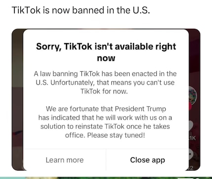 This message first popped up on US mobiles on the Saturday after switch-off.
