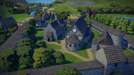 Aus dem Early Access: Mein Kloster hat gefühlt Milliarden Steine gekostet, sieht aber toll aus.