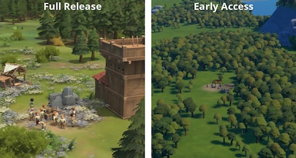 Dieser Vergleich zwischen der Early-Access- und der Full-Release-Version zeigt, wie sehr sich die Versionen optisch unterscheiden.