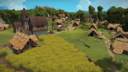 Links hinter dem Bauernhof steht mein Gutshaus, das stetig erweitert wird.