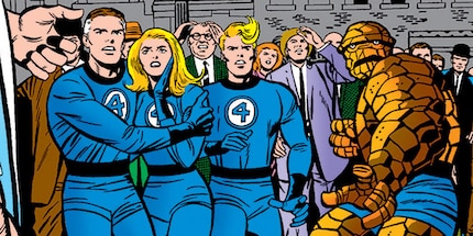Multicoloured and unmistakable: the early Fantastic Four in the 60s.