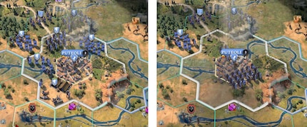 Separate on the left and attached to a general on the right.