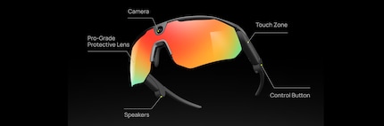 Gli occhiali da ciclismo AI con fotocamera integrata e altri gadget.