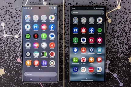 Avec Android 15 et One UI 7.0, l'interface du Galaxy S25 Ultra gauche a l'air un peu plus fraîche et offre plus de fonctions d'IA.