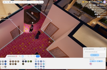 Posso definire le mie texture per oggetti, pareti e pavimenti tramite testo.