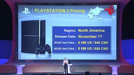 Im Gegensatz zum Mic-Drop-Moment bei der Preisverkündung der günstigen PS1, schluckten die Zuschauer bei der Vorstellung der PS3 leer.