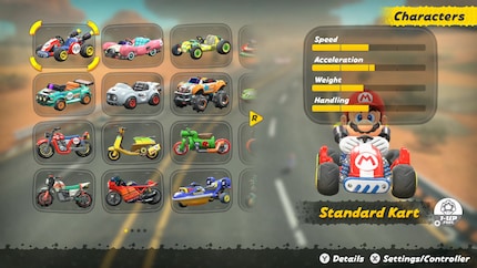 The game gives you less freedom with the karts.