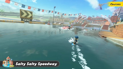 There are no more underwater sections in «World» - instead you drive the karts over the water.
