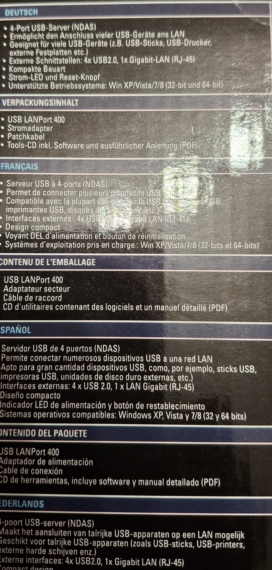 Image du produit Sharkoon USB LANPort 400 (USB)