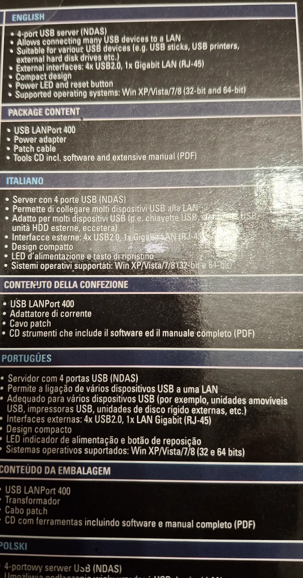 Image du produit Sharkoon USB LANPort 400 (USB)