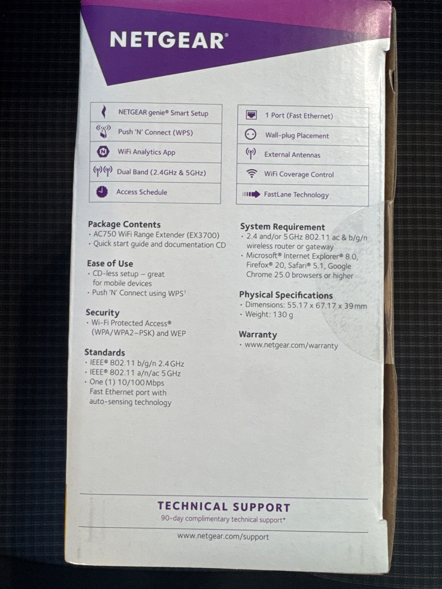 Actual product image Netgear Ex3700-100pes (433 Mbit/s, 300 Mbit/s)