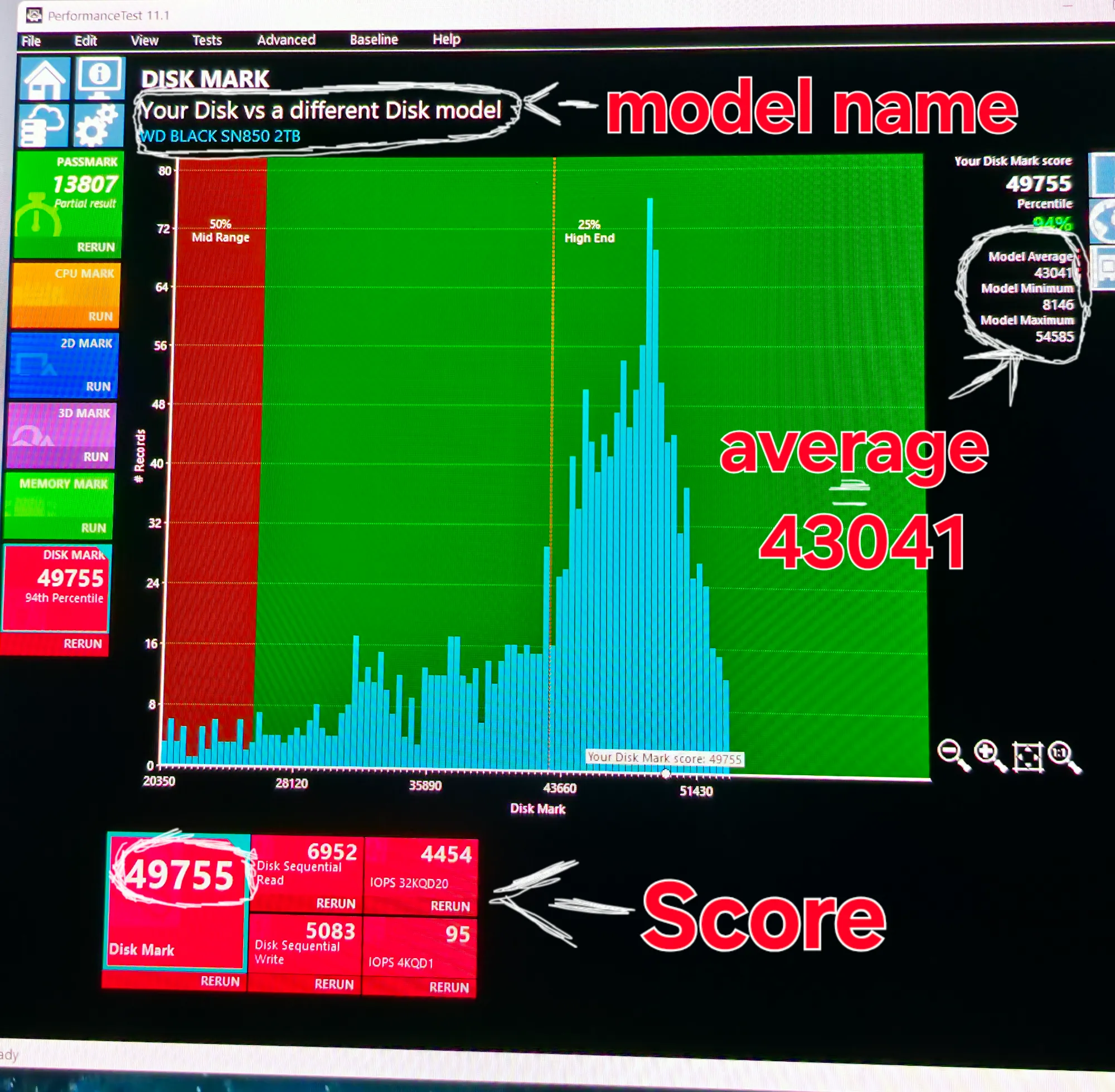 Actual product image WD Black SN850 (2000 GB, M.2 2280)