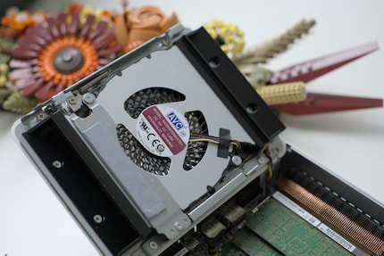 The fan produces an unpleasant, shrill noise at high speeds.