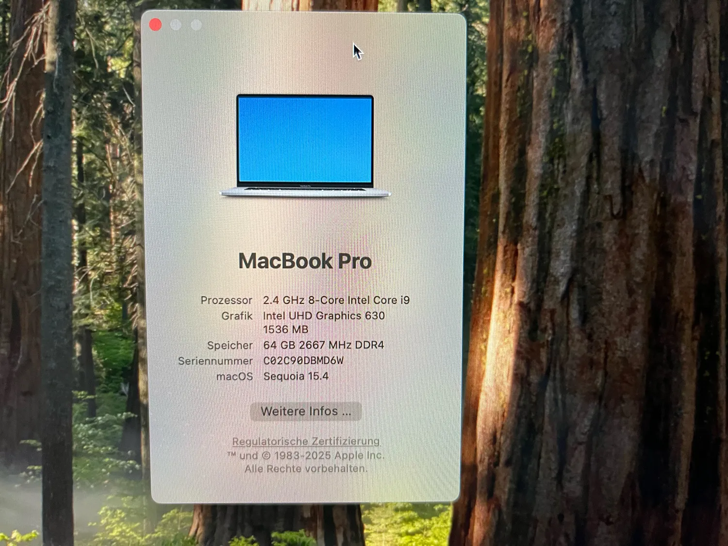 Produktbild Apple MacBook Pro – 2019 (16", Intel Core i9-9980HK, 64 GB, 1000 GB, CH)