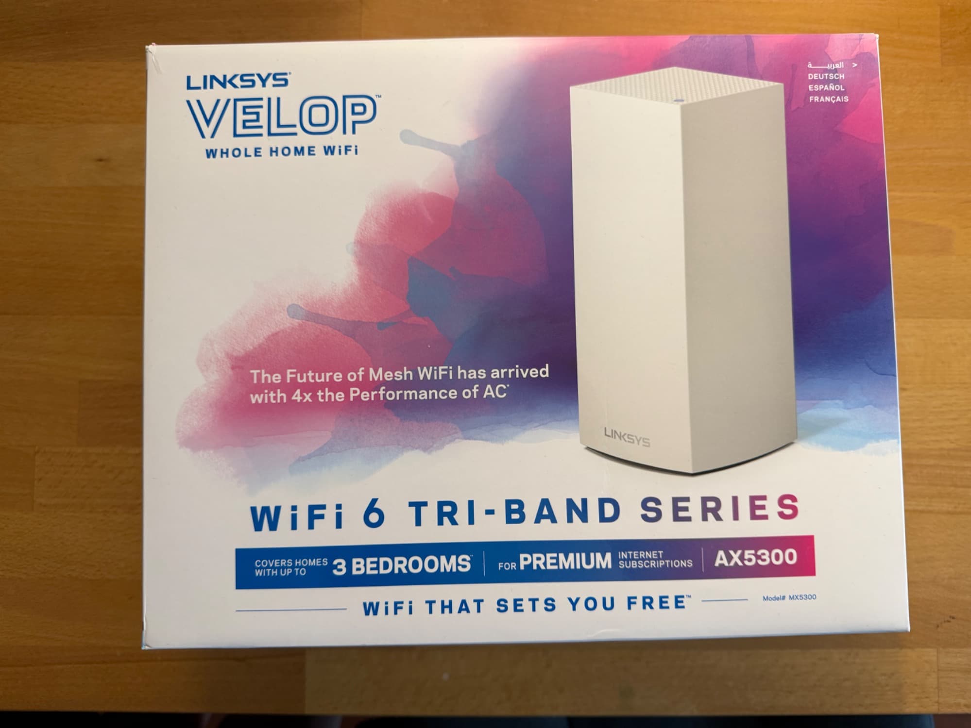 Immagine prodotto Linksys Velop WiFi 6 AX5300 Mesh-WLAN Tri-Band-System 1er-Pack (MX5300)