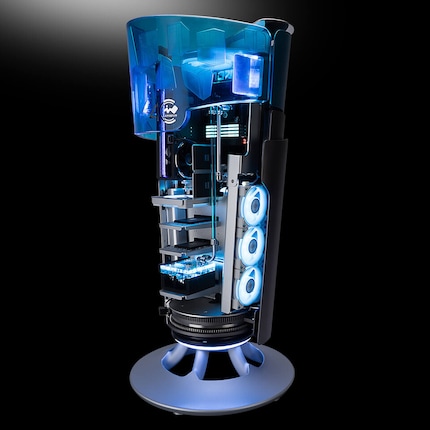 Le ChronoMancy d'InWin tourne sur lui-même et offre une vue dégagée sur les composants.