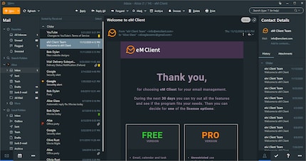 Auf dem Desktop bevorzuge ich den Em-Client.
