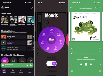 Deezer hat ein tolles Design und mit Flow einen Musik-Mixer, der mich bisher nicht enttäuscht hat.