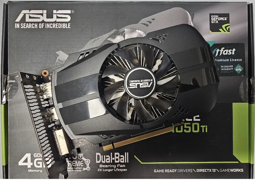 Actual product image ASUS PHOENIX GeForce GTX 1050 Ti 4G (4 GB)