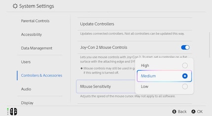 Nintendo has already confirmed that you can adjust mouse sensitivity in the settings.