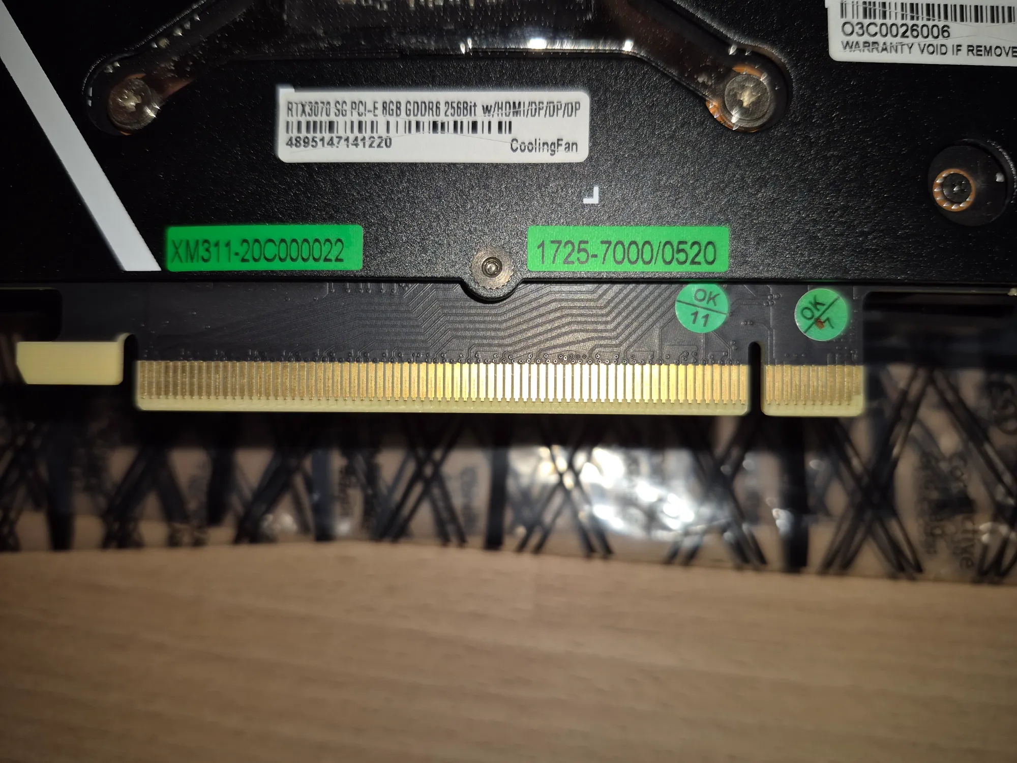Immagine prodotto KFA2 GeForce RTX 3070 SG 1-Click OC (8 GB)