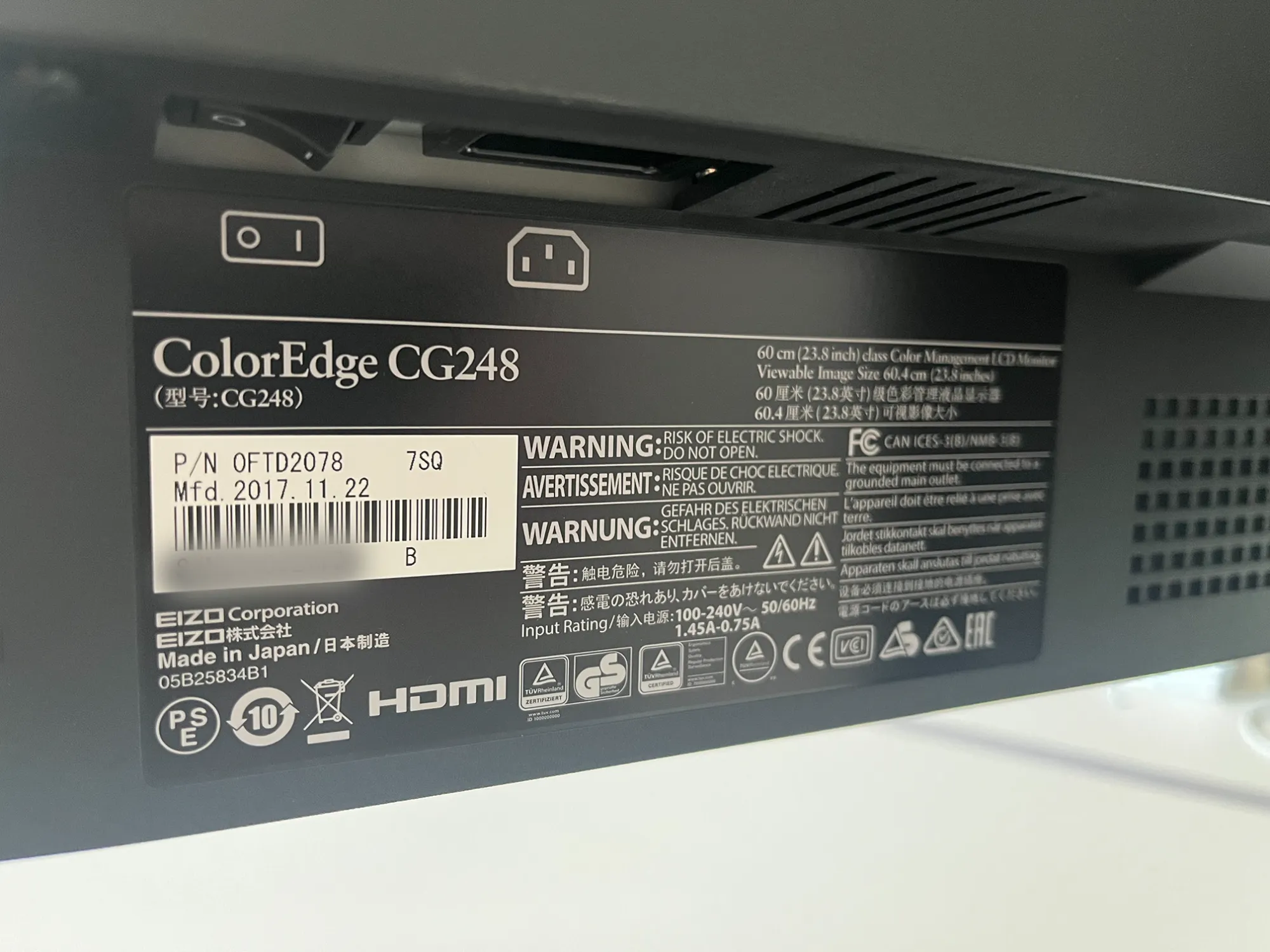 Actual product image Eizo Cg248-4k (3840 x 2160 Pixels, 24")