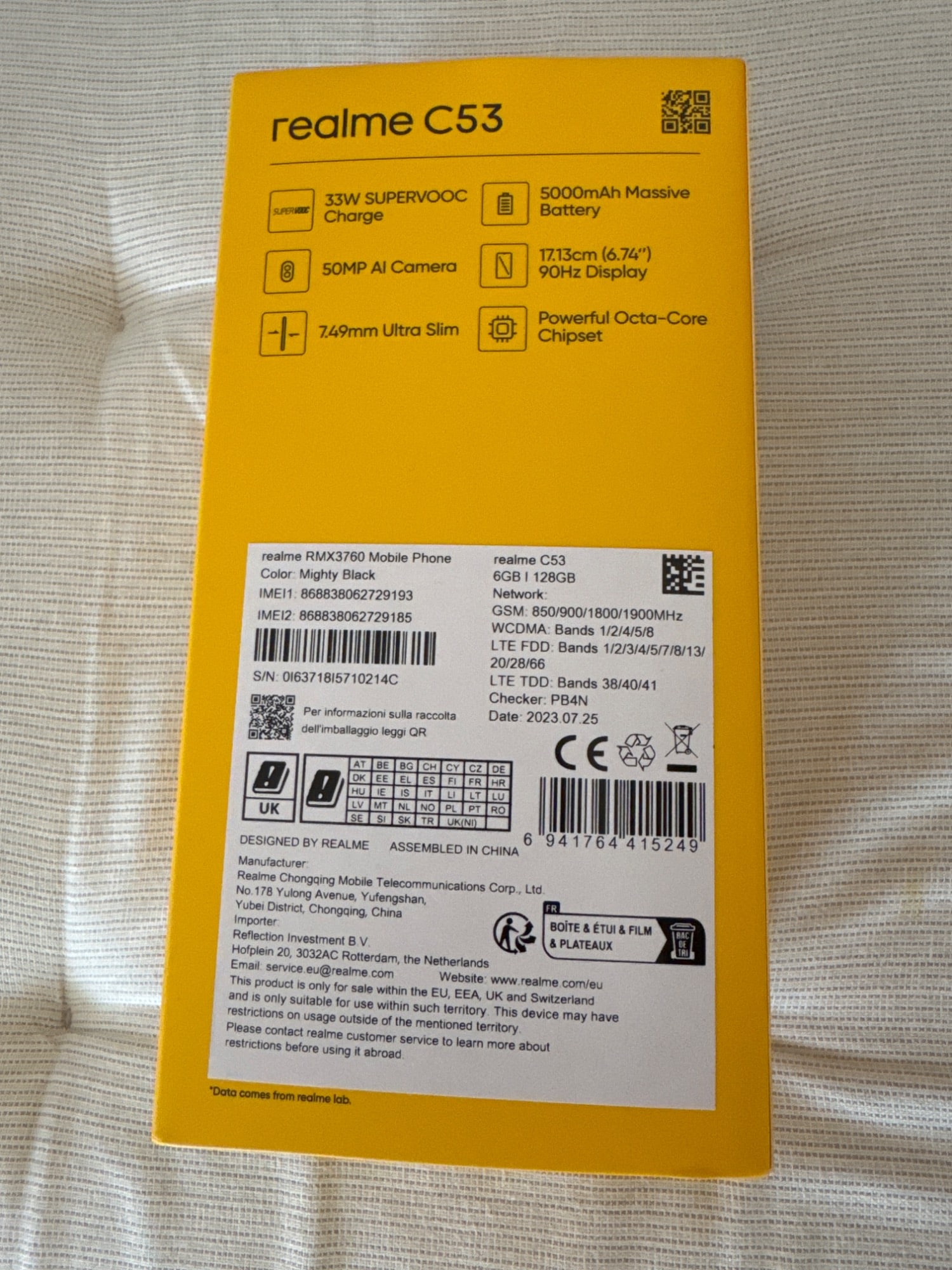 Image du produit realme C53 (128 Go, Mighty Black, 6.74", Double SIM, 50 Mpx, 4G)