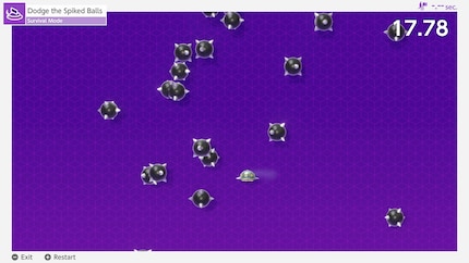 In this minigame, I dodged falling spikes as a UFO using the mouse controls.