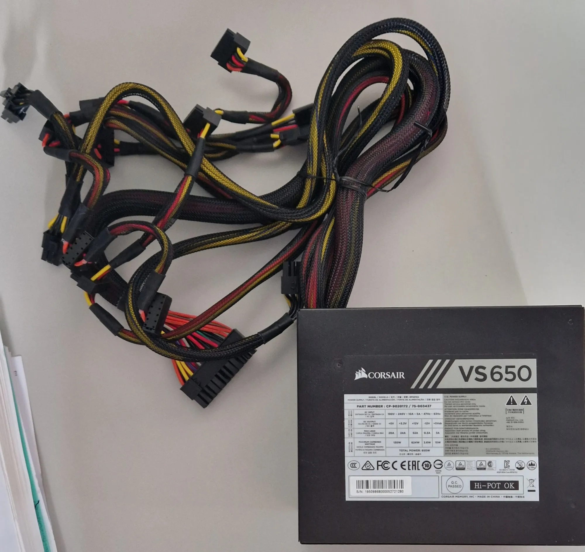 Immagine prodotto Corsair Vs650 2018 (650 W)