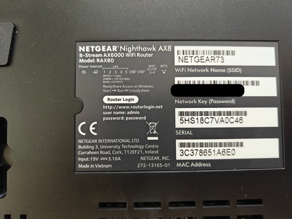 Actual product image Netgear RAX80 Nighthawk