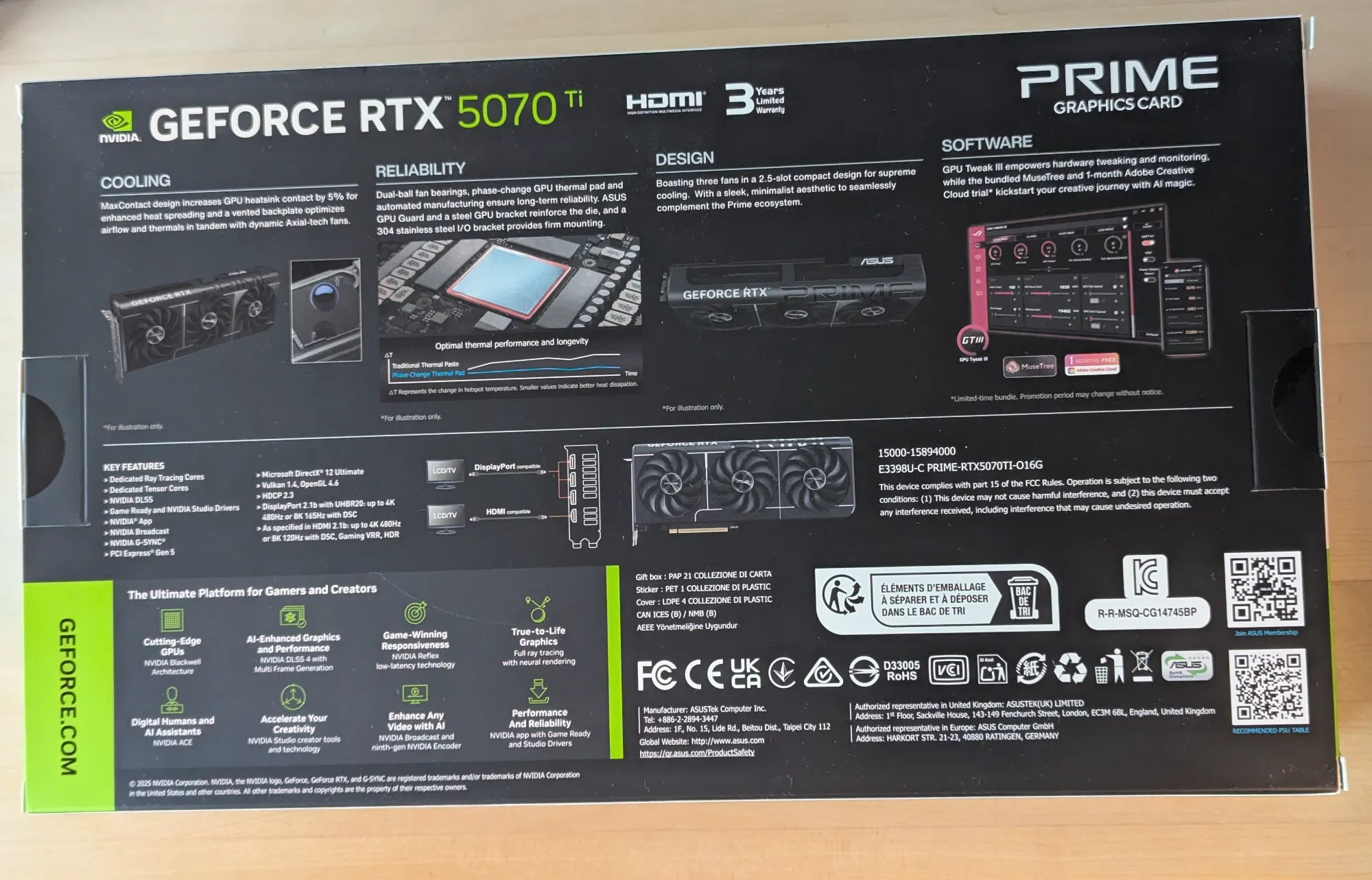 Actual product image ASUS Prime GeForce RTX 5070 Ti OC (16 GB)