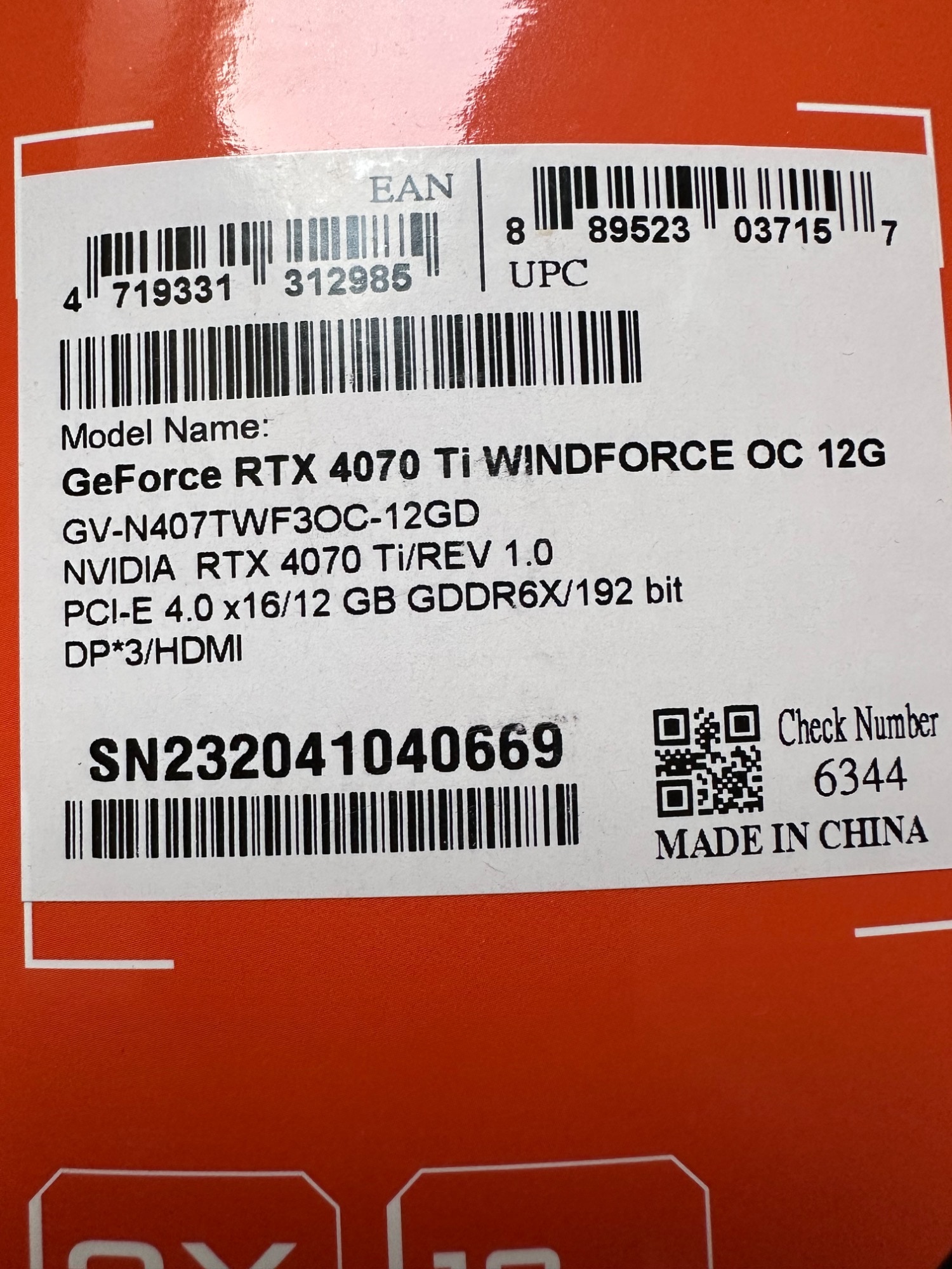Image du produit Gigabyte GeForce RTX 4070 Ti WINDFORCE OC (12 Go)