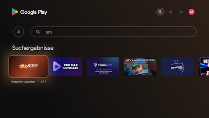 Die Eingabe von «pro» im Play Store reicht, um die App zu finden.