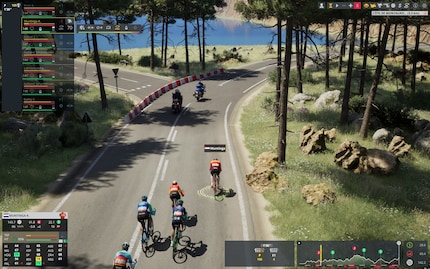 I sit at the front of the peloton and lead the way for my team to minimise the lead of the breakaway riders.