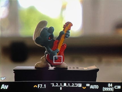 Info-Anzeige bei der Canon EOS R5.
