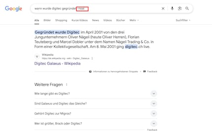 So sehen die Suchresultate ohne Gemini aus.