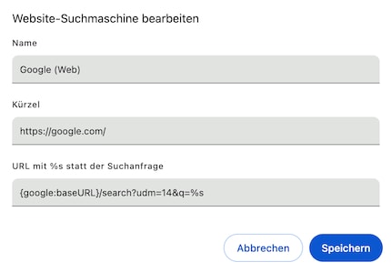 So kommen die Resultate unter Chrome automatisch ohne Gemini.
