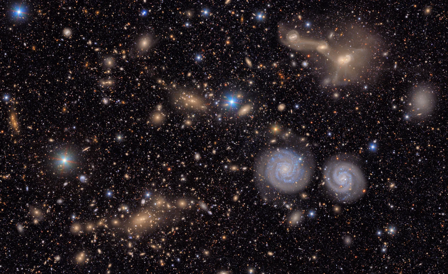 Ein Ausschnitt aus dem Virgo-Galaxienhaufen.