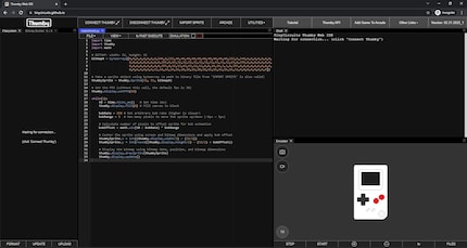 Der MicroPython Text-Code-Editor läuft im Browser.