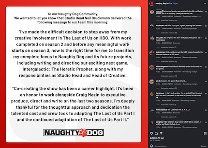 Naughty Dog su Instagram