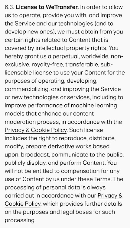 This section of the new terms and conditions in particular caused outrage.