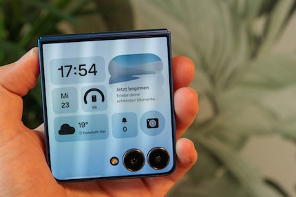 Bereits die Startseite des Außendisplays ist voller Widgets.