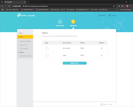 Da ist nicht viel los bei der Web-GUI von TP-Link. Ohne die Smartphone-App und einen TP-Link-ID-Account geht nichts.