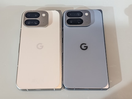 The Pixel 10 Pro Fold on the right is barely distinguishable from the older model on the left.